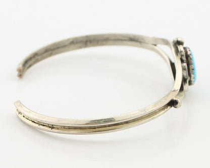 Navajo Handmade Bracelet 925 Silver Natural Blue Turquoise Native American C80s