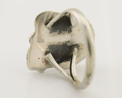 Navajo Ring 925 Silver Natural Blue Turquoise Native American Artist C.80's