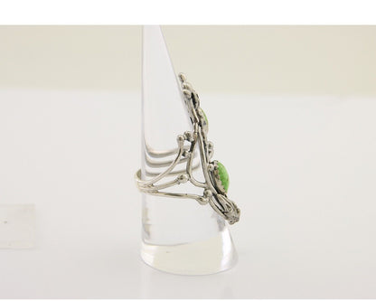 Navajo Ring 925 Silver Natural Denim Lapis Artist Signed Prairie Fire C.80's