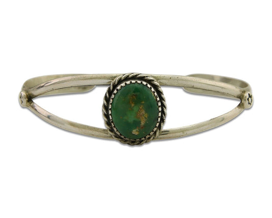 Navajo Cuff Bracelet 925 Silver Turquoise Native American Artist Handmade C.80's