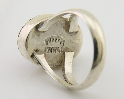 Navajo Ring 925 Sterling Silver Natural Gemstones Artist Signed Sunrise C.80's