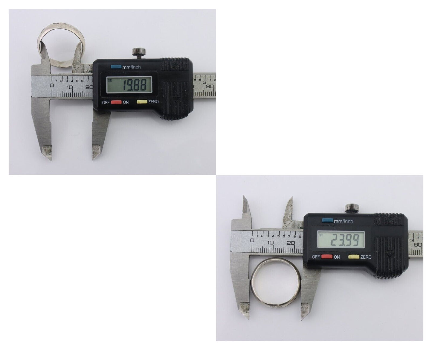 Navajo Hand Stamped Band 925 Silver 6.0 mm Signed Larry Chavez Size 10.25 C.80's