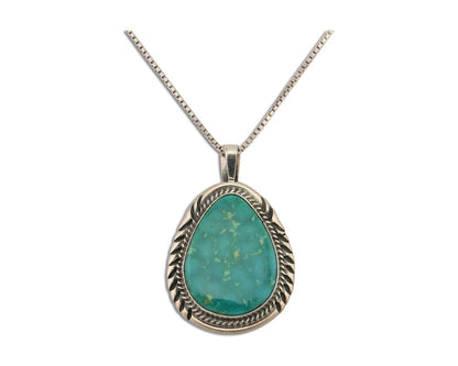 Navajo Necklace 925 Silver Natural Blue Turquoise Native American Artist C.80's