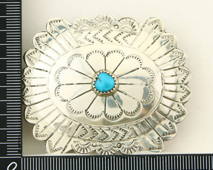 Navajo Belt Buckle 925 Sterling Silver Concho Native Artist 2x2.3 in C.80's
