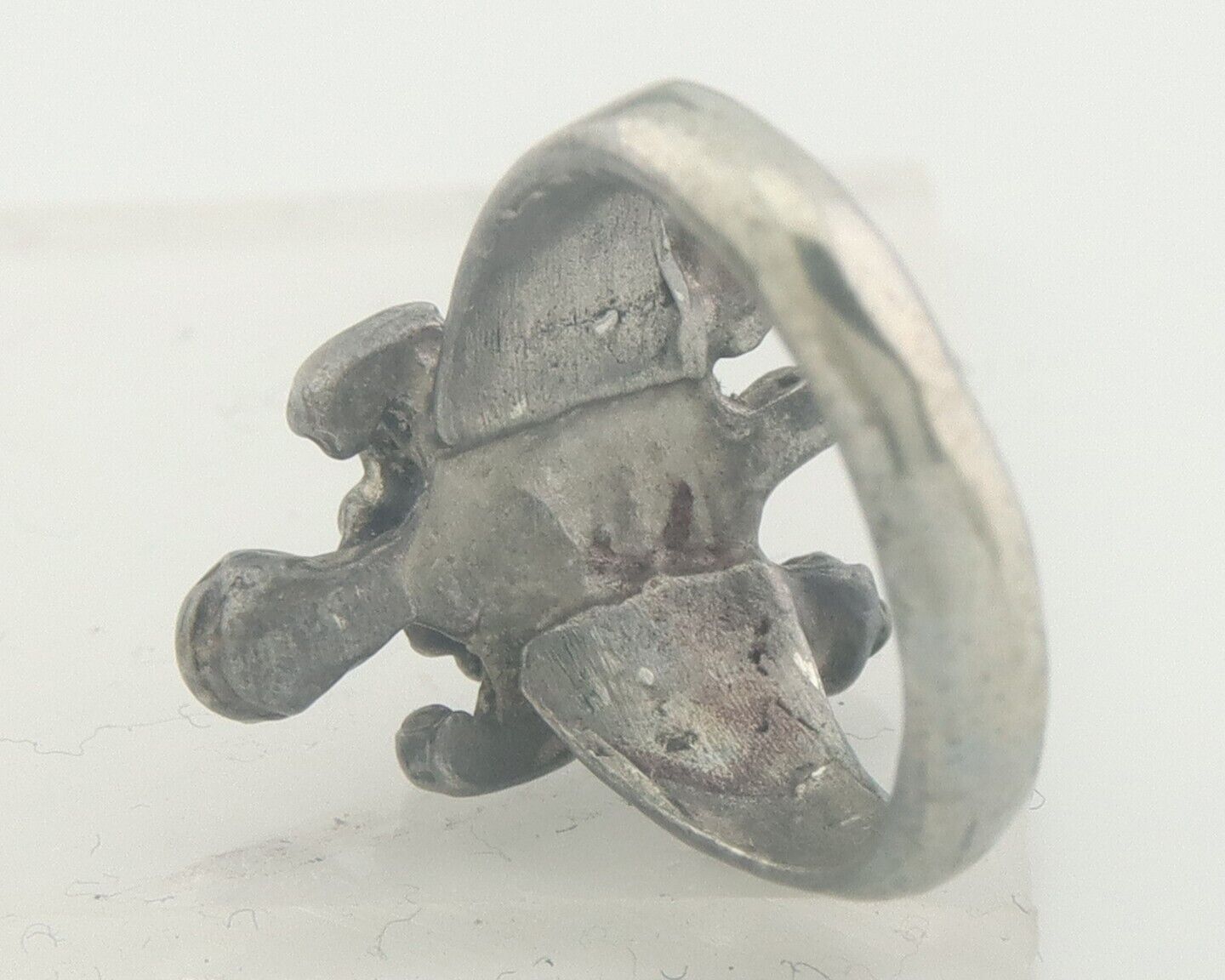 Navajo Toe Ring 925 Silver Inlaid Turtle Turquoise C.80's Size 1.75