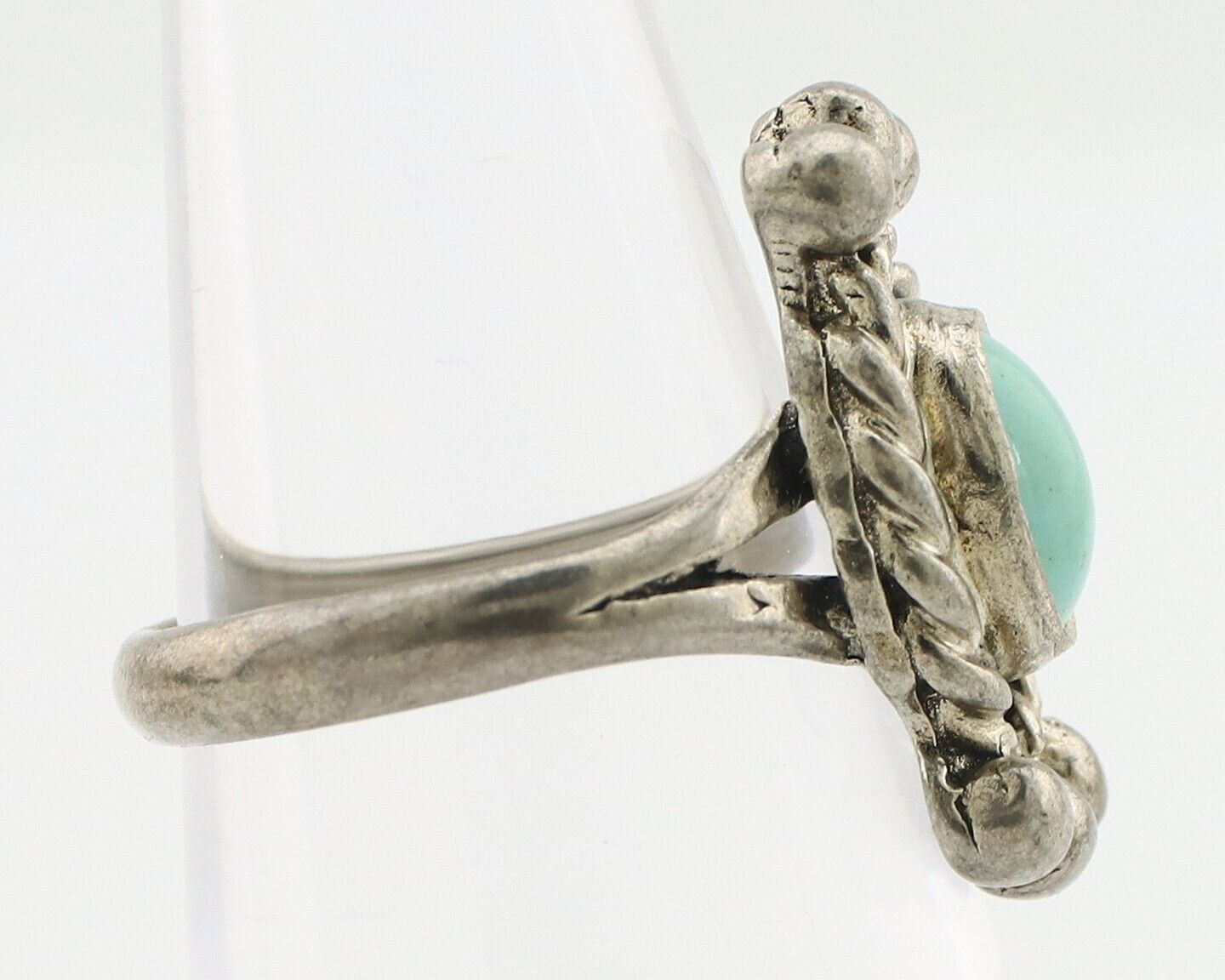Navajo Ring 925 Silver Natural Blue Turquoise Native American Artist C.1980's