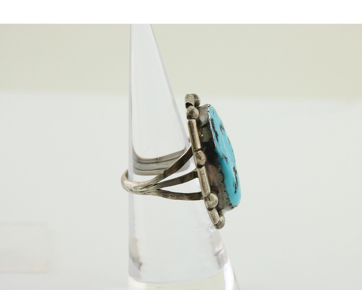 Navajo Handmade Ring 925 Silver Sleeping Beauty Turquoise C.80's