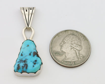 Navajo Necklace Pendant 925 Silver Turquoise Artist Tony Guerro C.80's