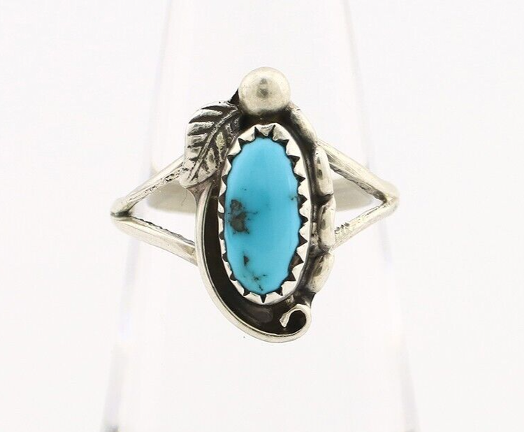 Navajo Ring 925 Silver Turquoise Artist Signed SkyStone Creations C.80's