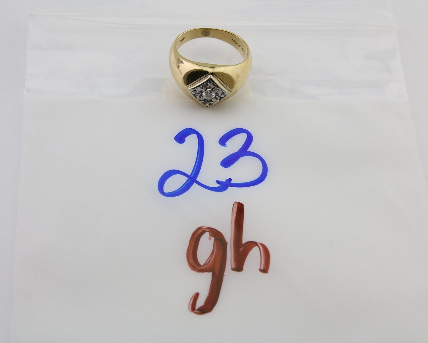 Men Natural Mined Diamond Solitaire Ring 14k Solid Yellow Gold