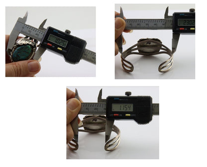 Navajo Bracelet 925 Silver Blue Turquoise Native American Artist C.80's