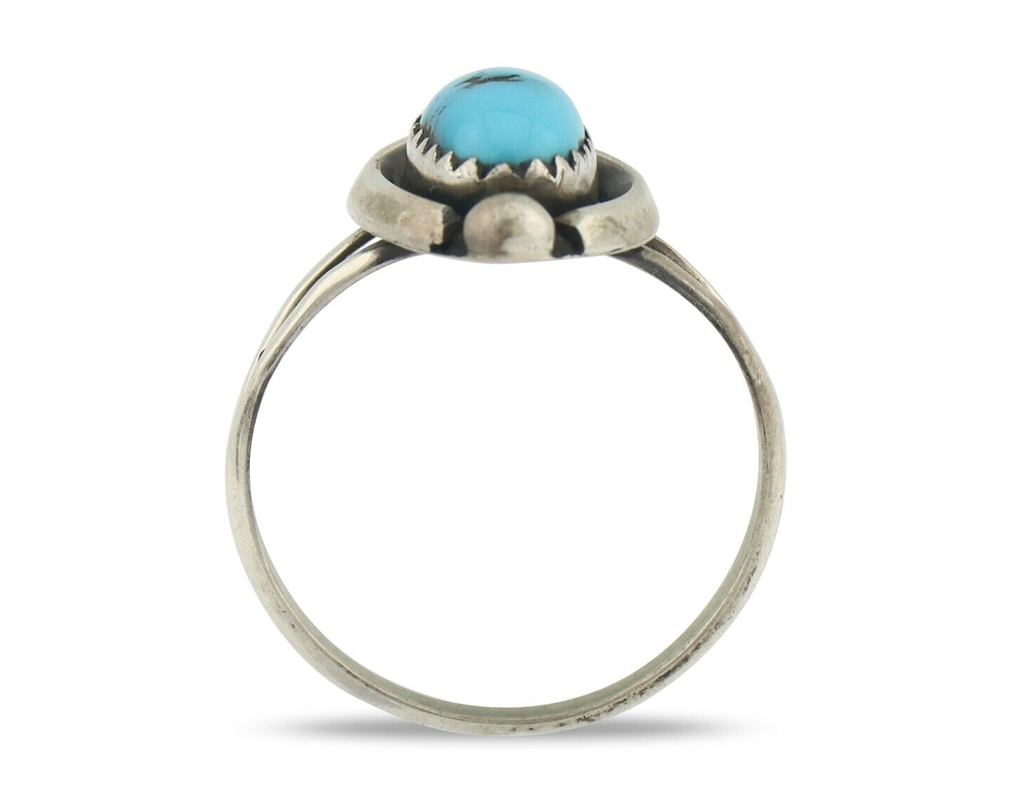 Navajo Ring 925 Silver Sleeping Beauty Artist Signed Sky Stone Creations C.80's