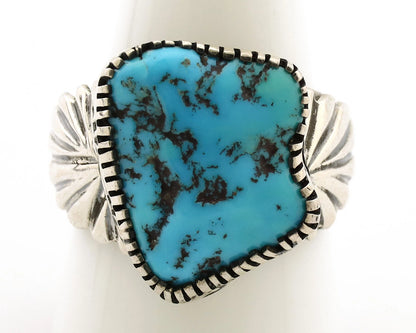 Navajo Ring .925 Silver Sleeping Beauty Turquoise Artist Signed DK C.80's