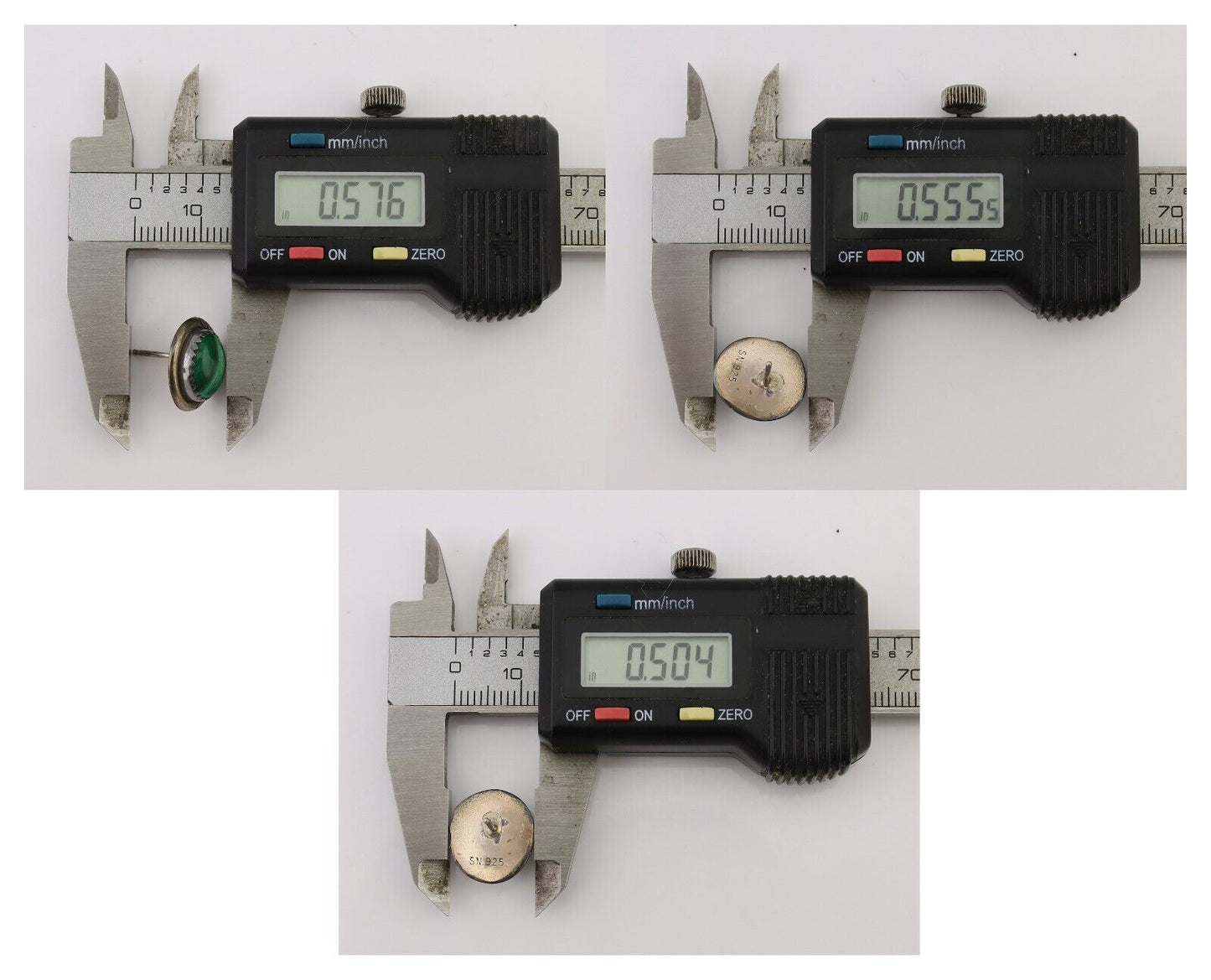 Navajo Earrings 925 Silver Natural Malachite Native American Artist C.80's