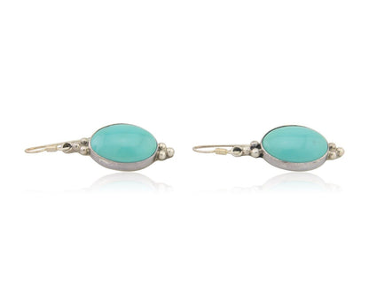 Navajo Dangle Earrings 925 Natural Turquoise Native Inca Mfg C.80's