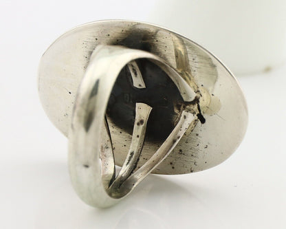 Navajo Ring 925 Silver Natural Blue Turquoise Signed M Montoya C.80's