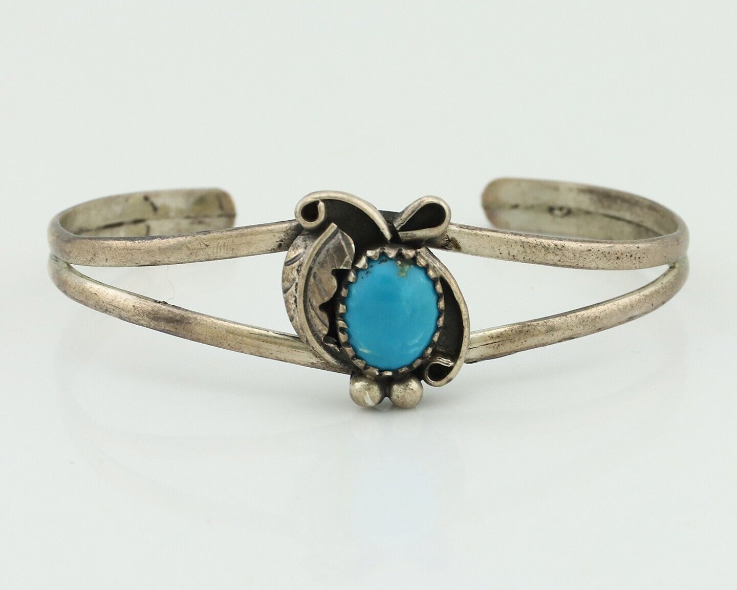 Navajo Slave Bracelet 925 Silver Arizona Turquoise Native American Artist C.80's