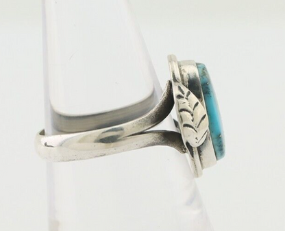 Navajo Ring 925 Silver Blue Turquoise Native American Artist Signed C.80's