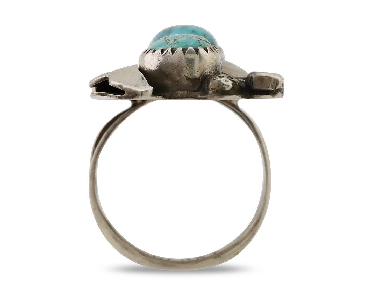 Navajo Handmade Ring 925 Silver Natural Tuquoise Artist Signed R Begay C.80's