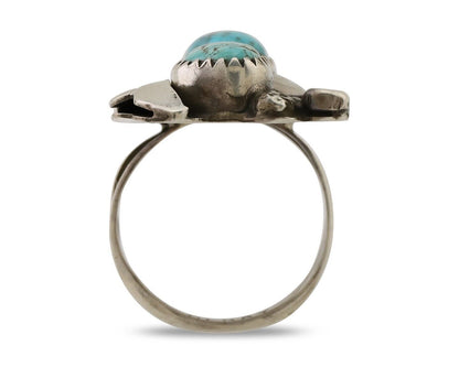 Navajo Handmade Ring 925 Silver Natural Tuquoise Artist Signed R Begay C.80's