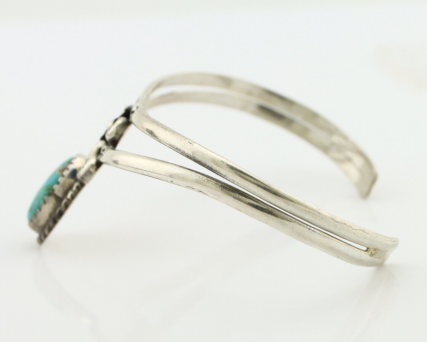Navajo Bracelet 925 Silver Kingman Turquoise Artist Native American C.80's