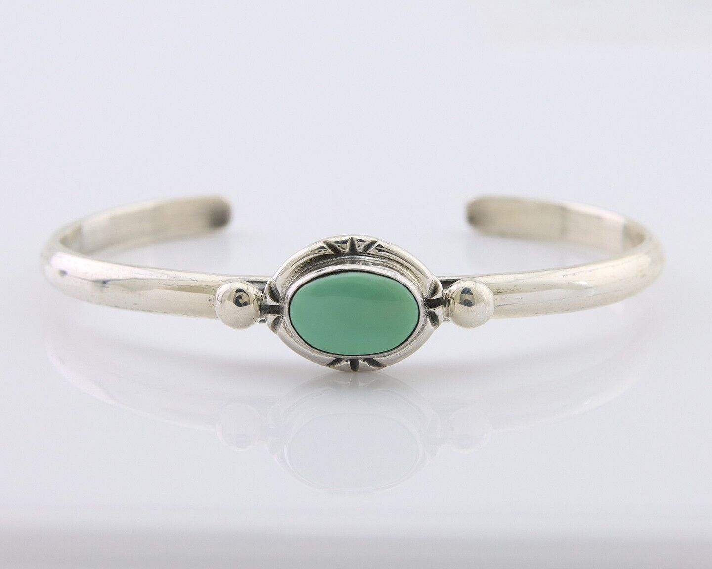 Navajo Bracelet 925 Silver Natural Turquoise Native American Artist C.80's