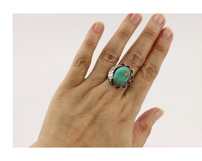 Navajo Handmade Ring 925 Silver Turquoise Native American Artist C.80's
