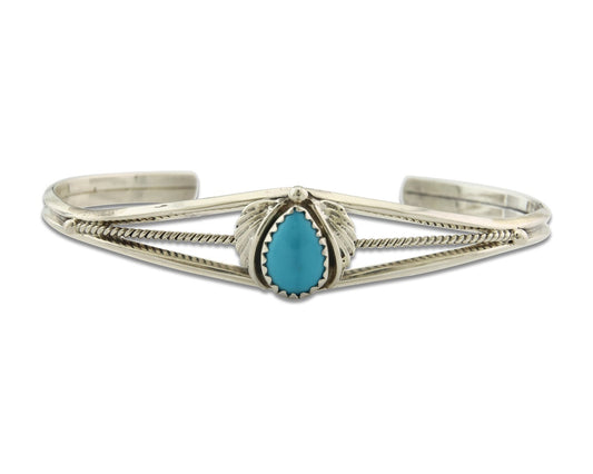 Vintage Navajo Bracelet 925 Silver Blue Turquoise Handmade