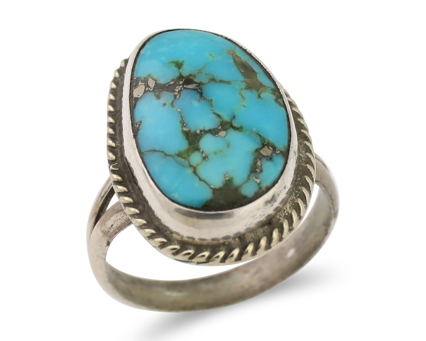 Navajo Handmade Ring 925 Silver Turquoise Native American Artist C.80's
