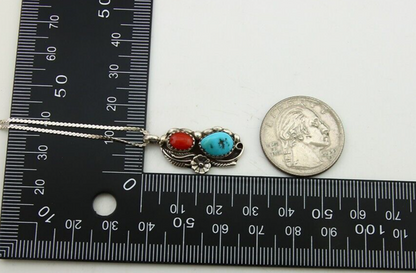 Navajo Necklace 925 Silver Spiderweb Turquoise Artist Signed SC C80s