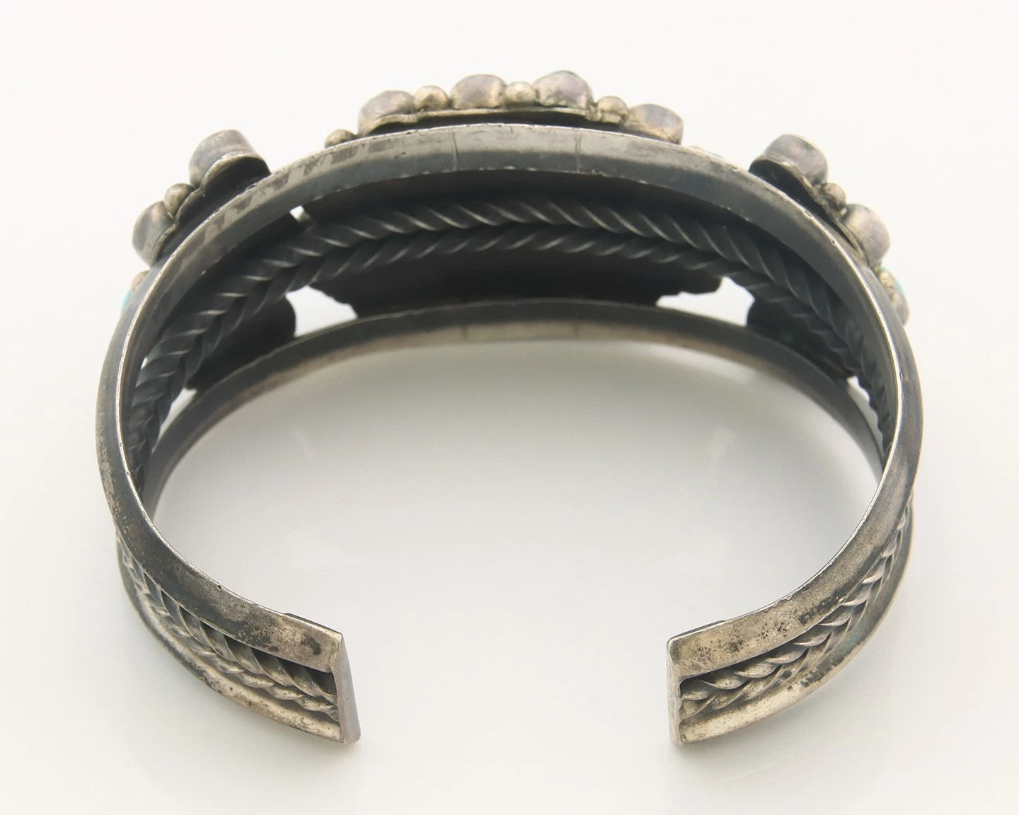 Navajo Cuff Bracelet Sterling Silver Natural Gemstone Vintage Handmade
