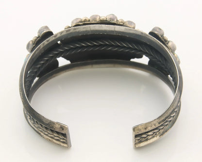 Navajo Cuff Bracelet Sterling Silver Natural Gemstone Vintage Handmade