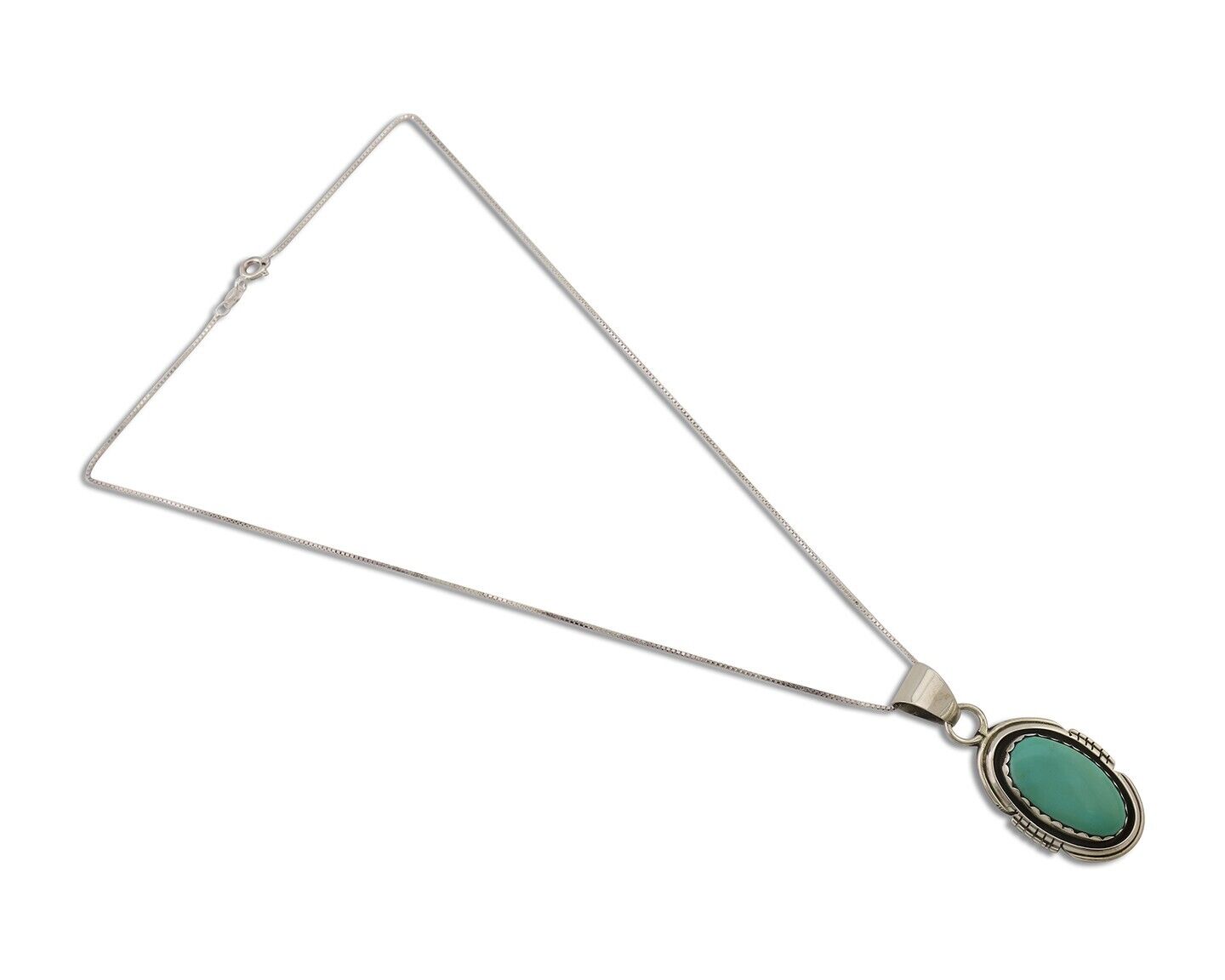 Navajo Necklace 925 Silver Turquoise Native American Artist C.80's
