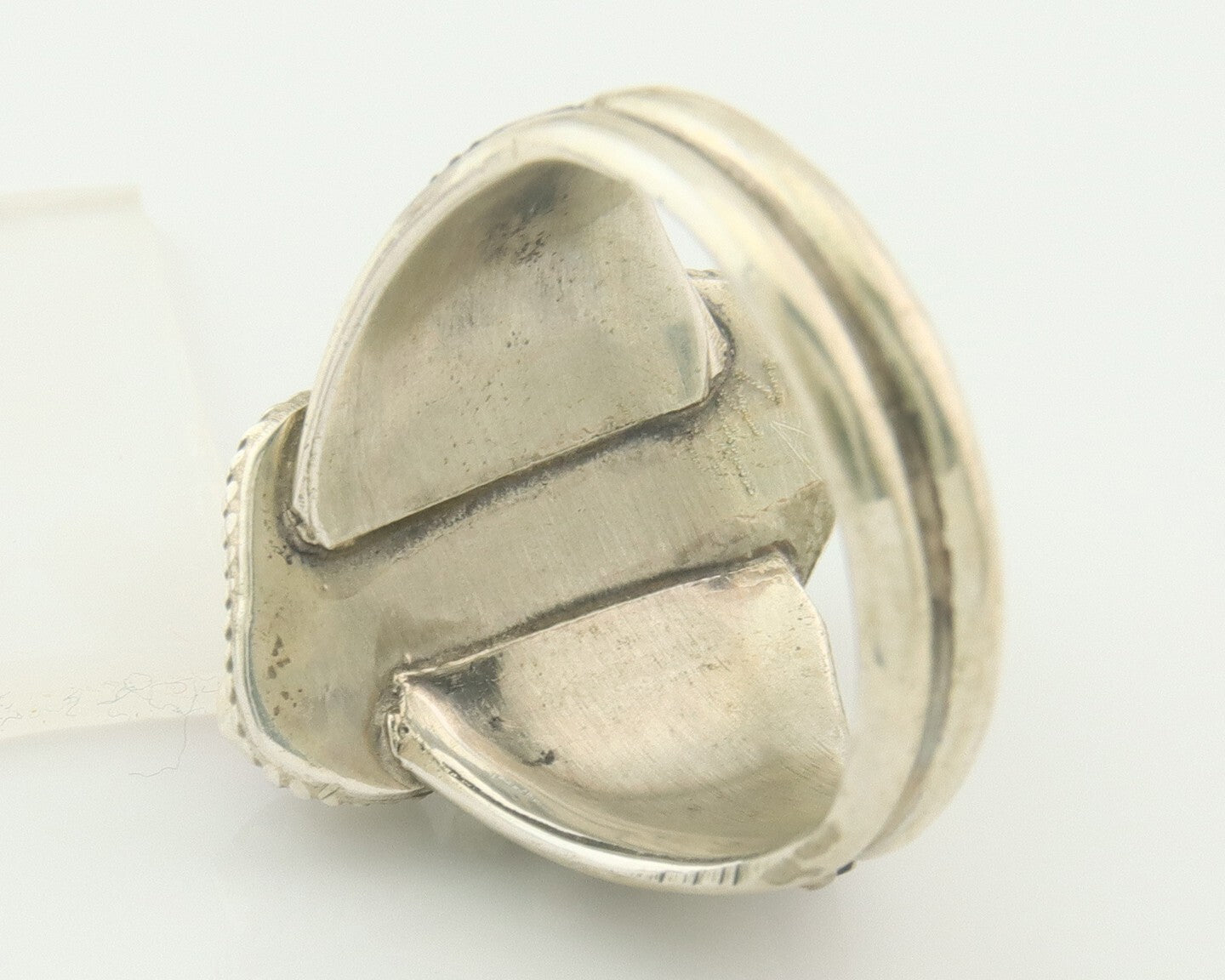 Men Navajo Ring 925 Sterling Silver Natural Coral & Turquoise Signed JM C.80's