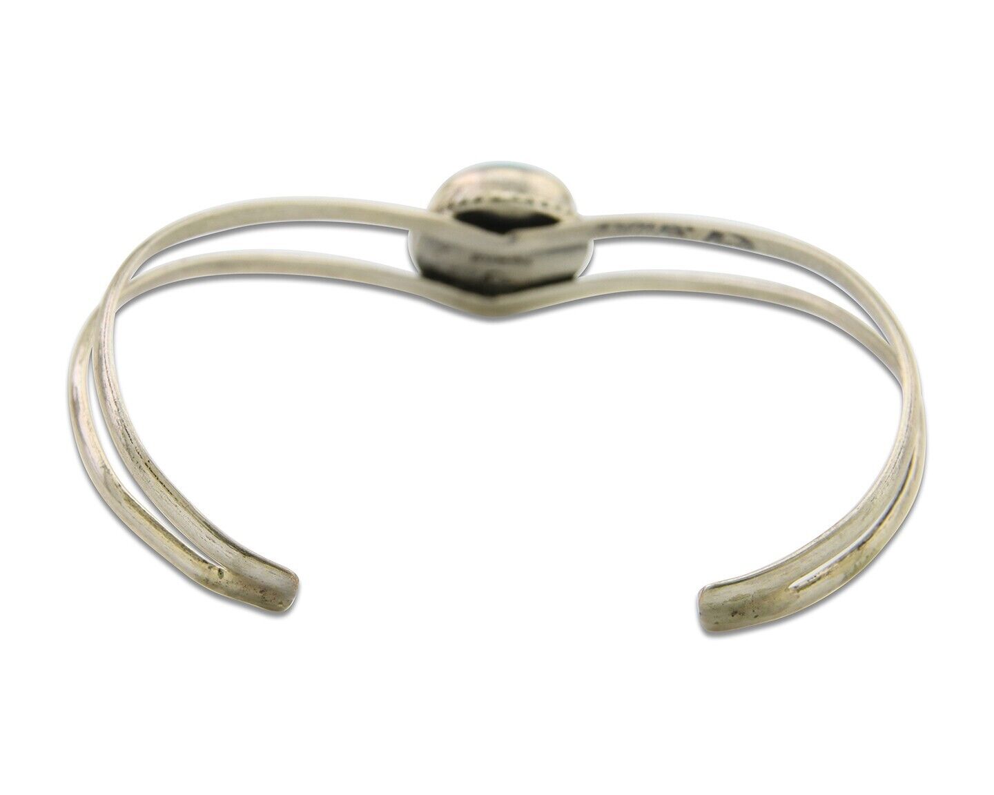 Navajo Bracelet 925 Silver Cuff Turquoise Handmade Artist Signed MC C.80's