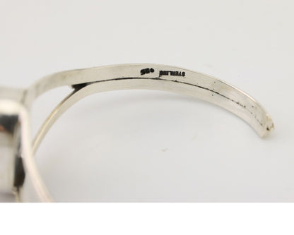 Navajo Cuff Bracelet 925 Silver Natural Blue Turquoise Artist Signed Gecko C.80s