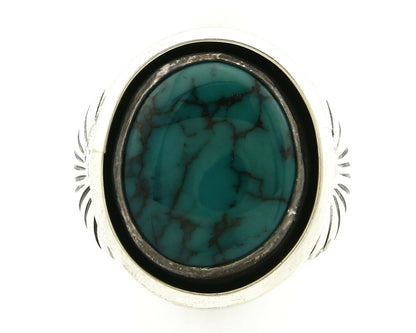 Navajo Ring .925 SOLID Silver China Mountain Turquoise Signed Doug Zachary C.80