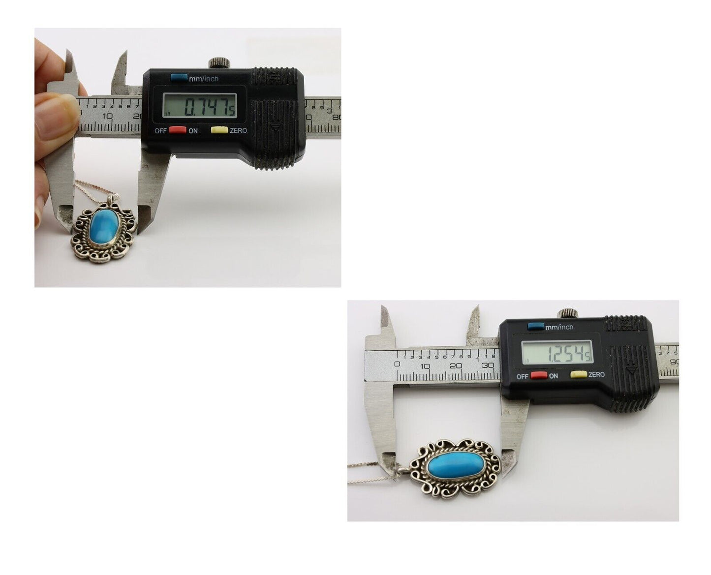 Navajo Necklace Pendant 925 Silver Turquoise Artist Wayne Etsitty C.80's