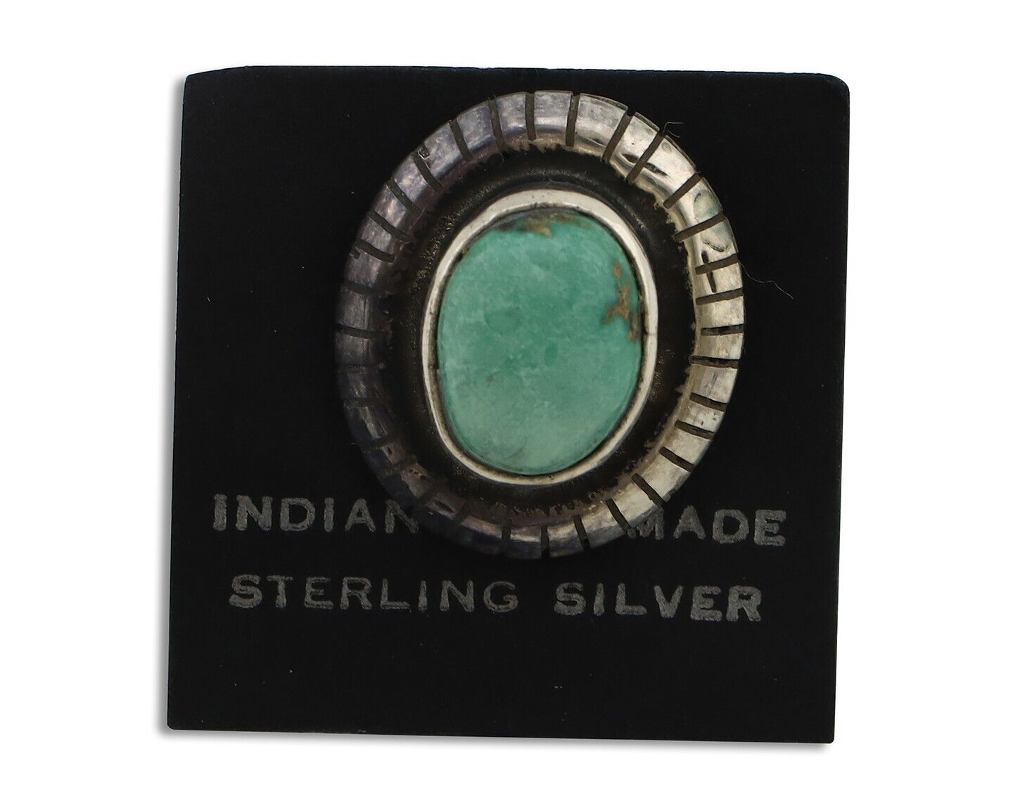 Navajo Tie Tack 925 Silver Natural Mined Turquoise Native American Artist C.80's