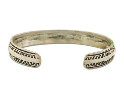 Navajo Bracelet 925 Silver Inlaid Coral & Turquoise Cuff Artist Signed LB C.80's