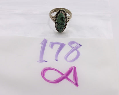 Navajo Ring 925 Silver Blue Turquoise Native American Artist C.80's