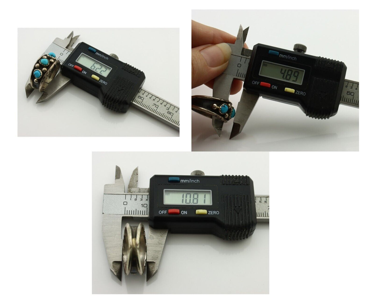 Zuni Ring .925 Silver Natural Sleeping Beauty Turquoise Signed MZR C.80's