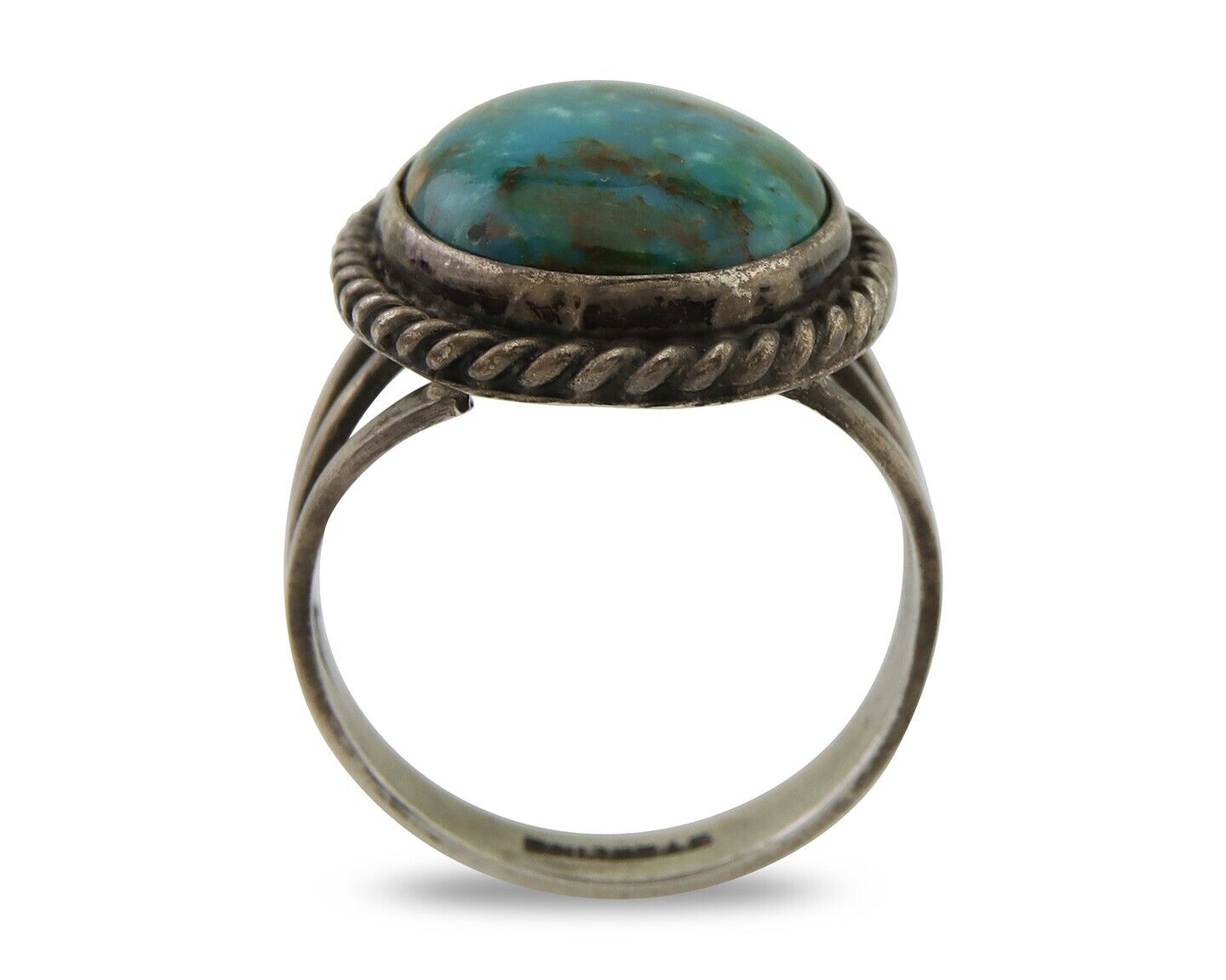 Navajo Handmade Ring 925 Silver Turquoise Native American Artist C.80's