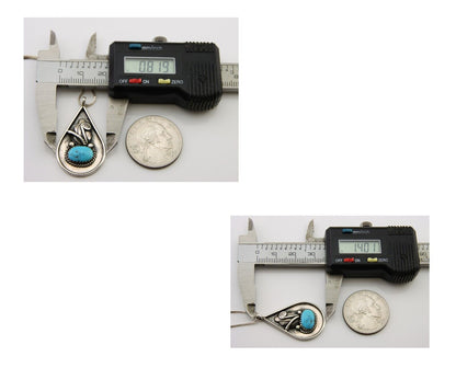 Navajo Necklace 925 Silver Natural Turquoise Artist Signed Jason Bahe C.80's