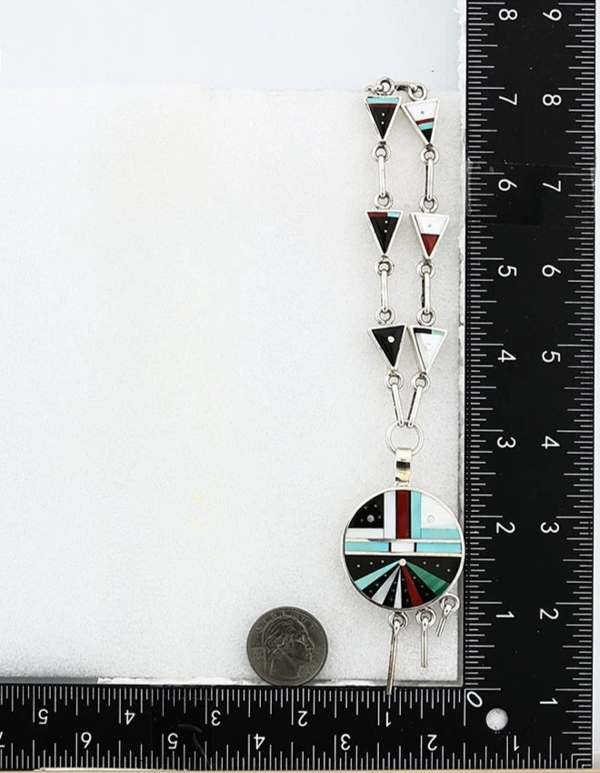Navajo Necklace Natural Gemstone Handmade Vintage Signed H. Smith