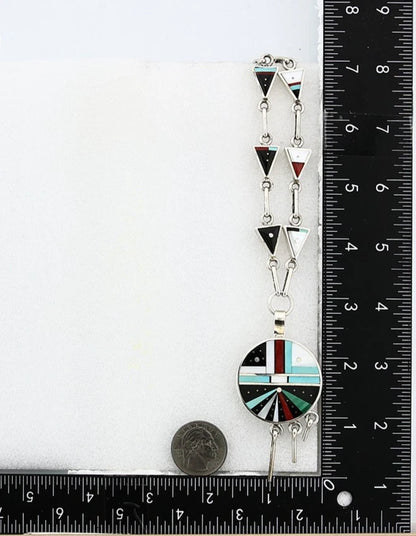 Navajo Necklace Natural Gemstone Handmade Vintage Signed H. Smith