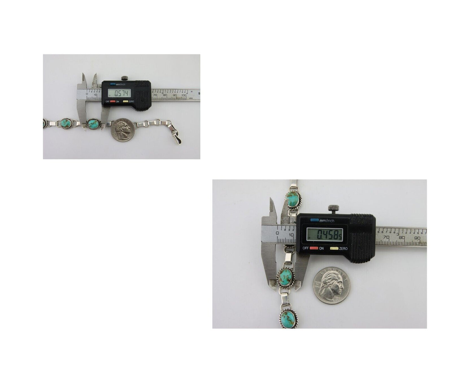 Navajo Turquoise Necklace 925 Silver Natural Blue Native American Artist C.80's