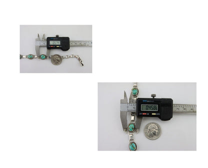 Navajo Turquoise Necklace 925 Silver Natural Blue Native American Artist C.80's