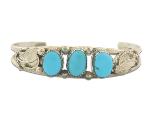 Vintage Navajo Bracelet 925 Silver Turquoise Traditional Handmade Authentic