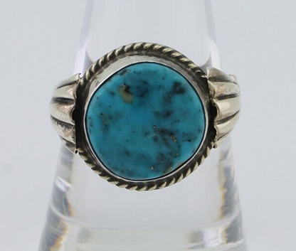 Navajo Handmade Ring 925 Silver Blue Turquoise Native American Artist C.80's